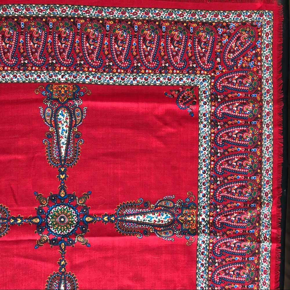 Red Paisley Square Scarf